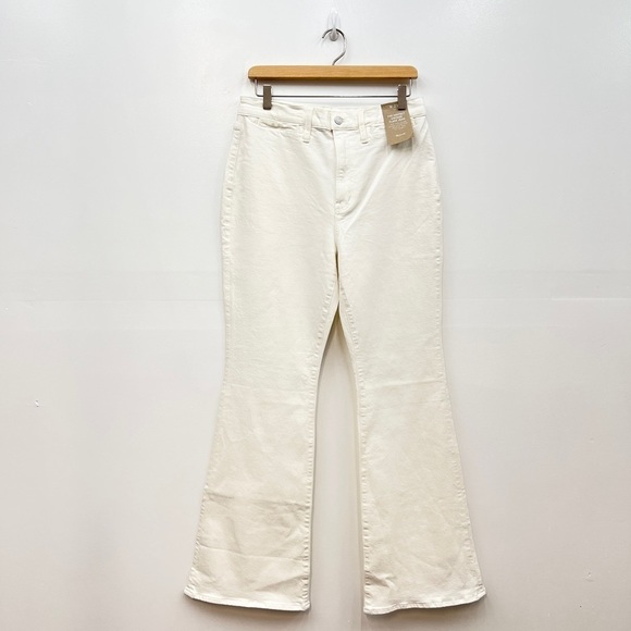 Women's White Flare Jeans - Picture 3 of 6